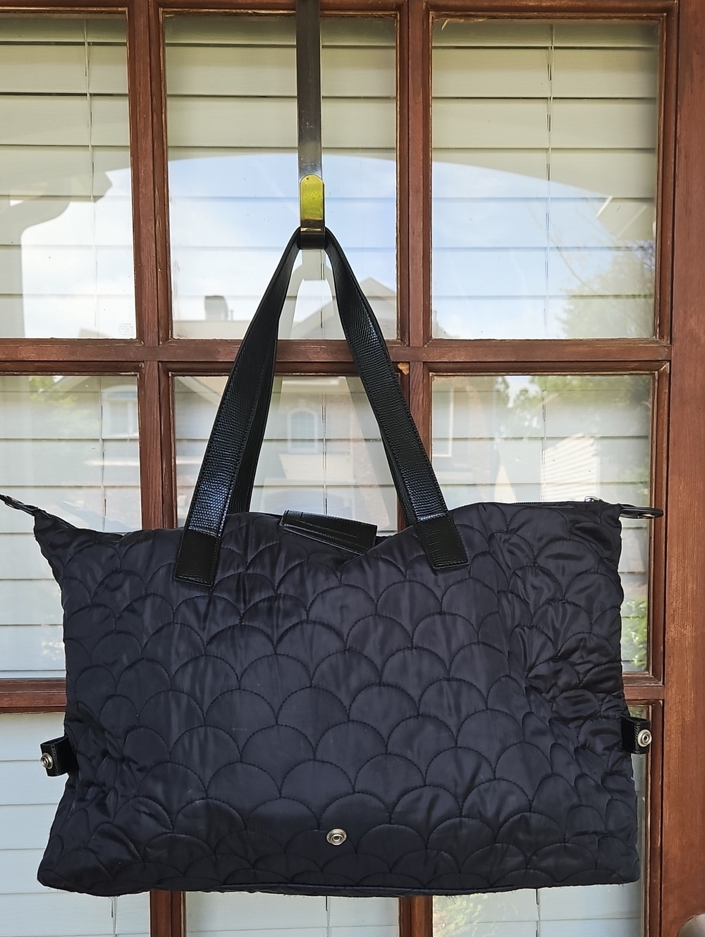 DVF Black Quilted Travel Overnight Carry On Bag - Picture 5 of 7